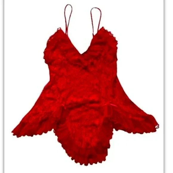 VTG Cinema Etoile Seductive Wear Baby Doll Sheer Sexy Red Nylon Nightgown - Picture 2 of 13
